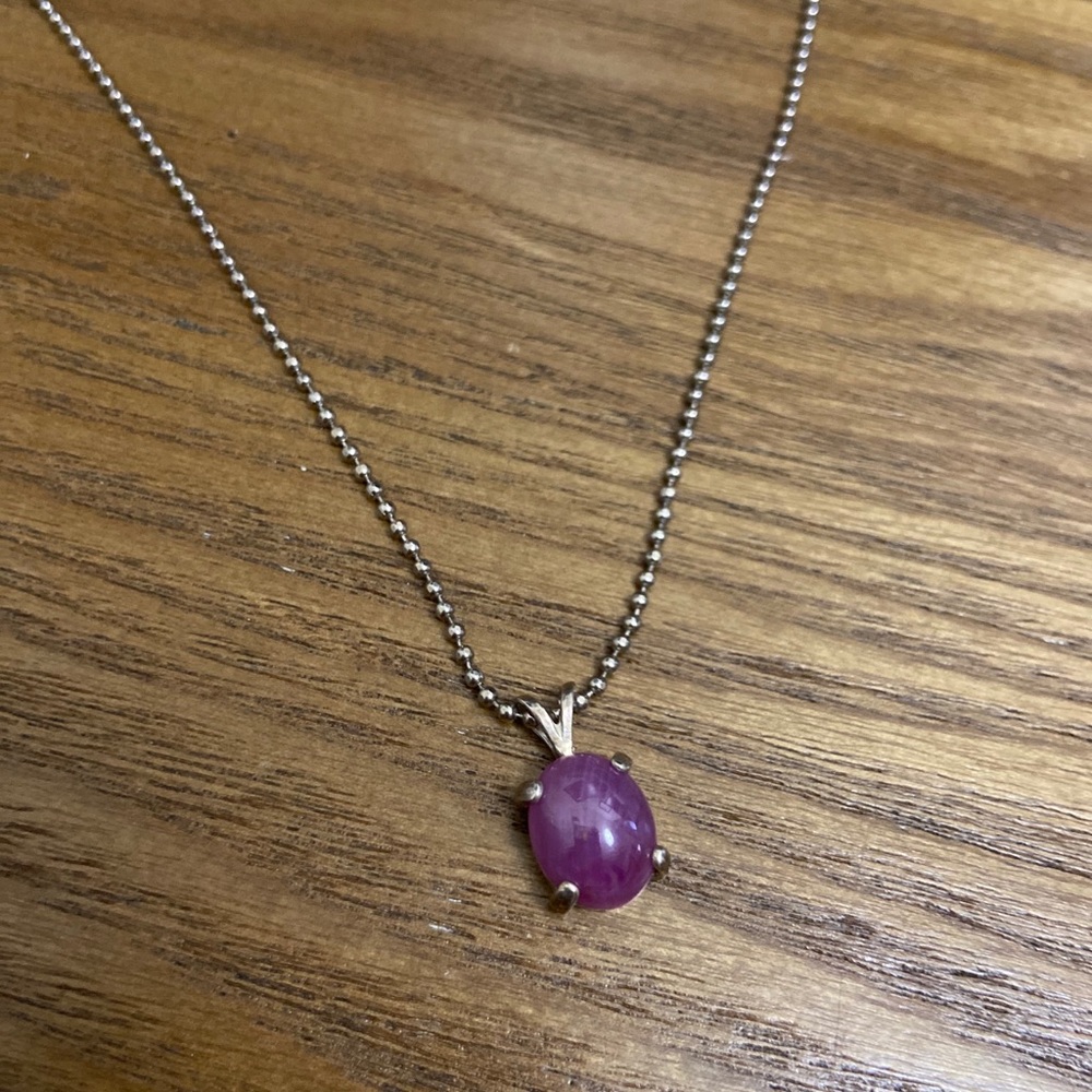 Polished Ruby pendant necklace